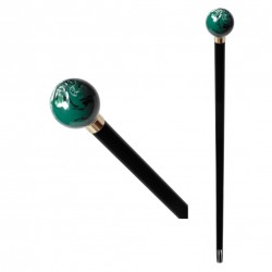 Walking stick - Green Sphere Malachite Effect - BB_104