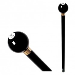 Bastone da passeggio - Sfera Biliardo 8 Nera  - BB_111