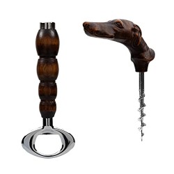 Cavatappi animato apribottiglie doppia funzione Levriero marrone BCVDF_002